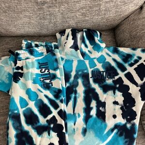 Justice Aqua and Navy Tie-Dye Set